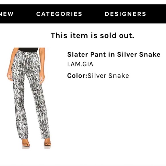 I.AM.GIA high waisted pants/ Slater Pant in Silver Snake
I.AM.GIA - Picture 4 of 4